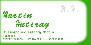 martin hutiray business card